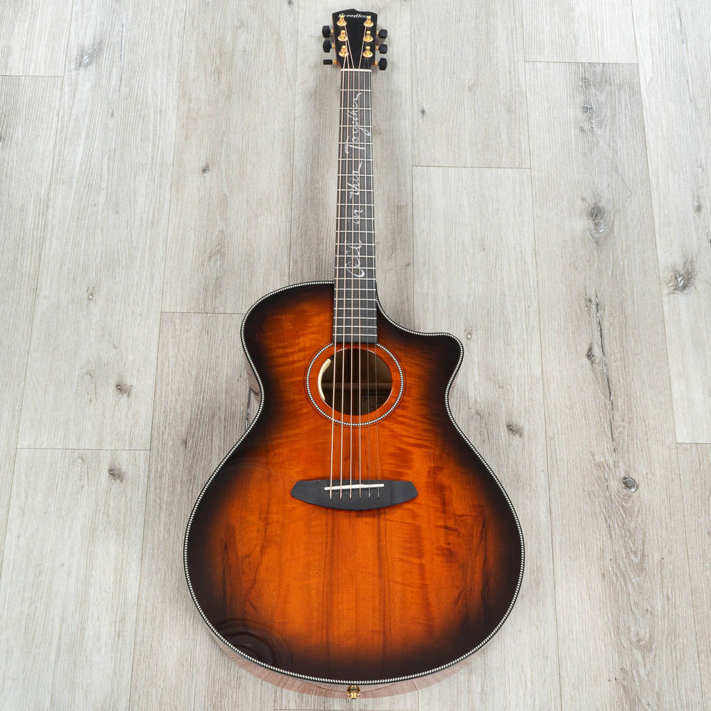 Breedlove Jeff Bridges Signature Oregon Dreadnought Concerto CE Acoustic-Electric Guitar, Bourbon Burst
