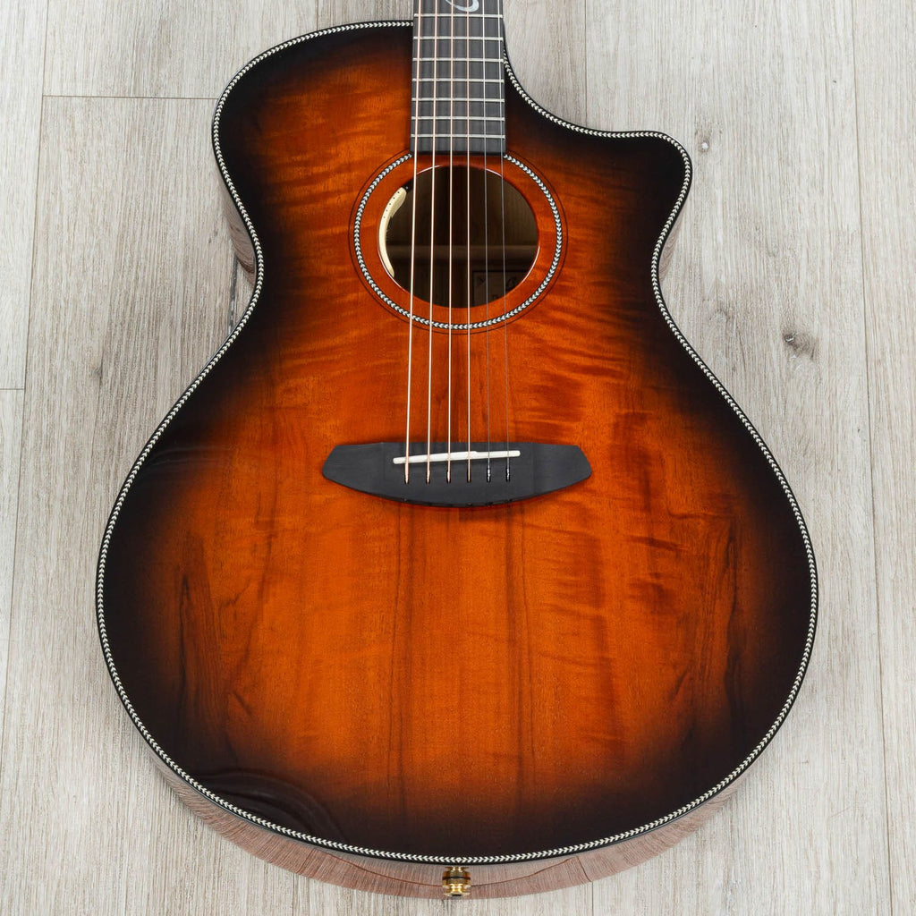 Breedlove Jeff Bridges Signature Oregon Dreadnought Concerto CE Acoustic-Electric Guitar, Bourbon Burst