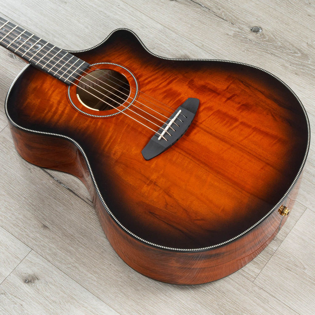Breedlove Jeff Bridges Signature Oregon Dreadnought Concerto CE Acoustic-Electric Guitar, Bourbon Burst