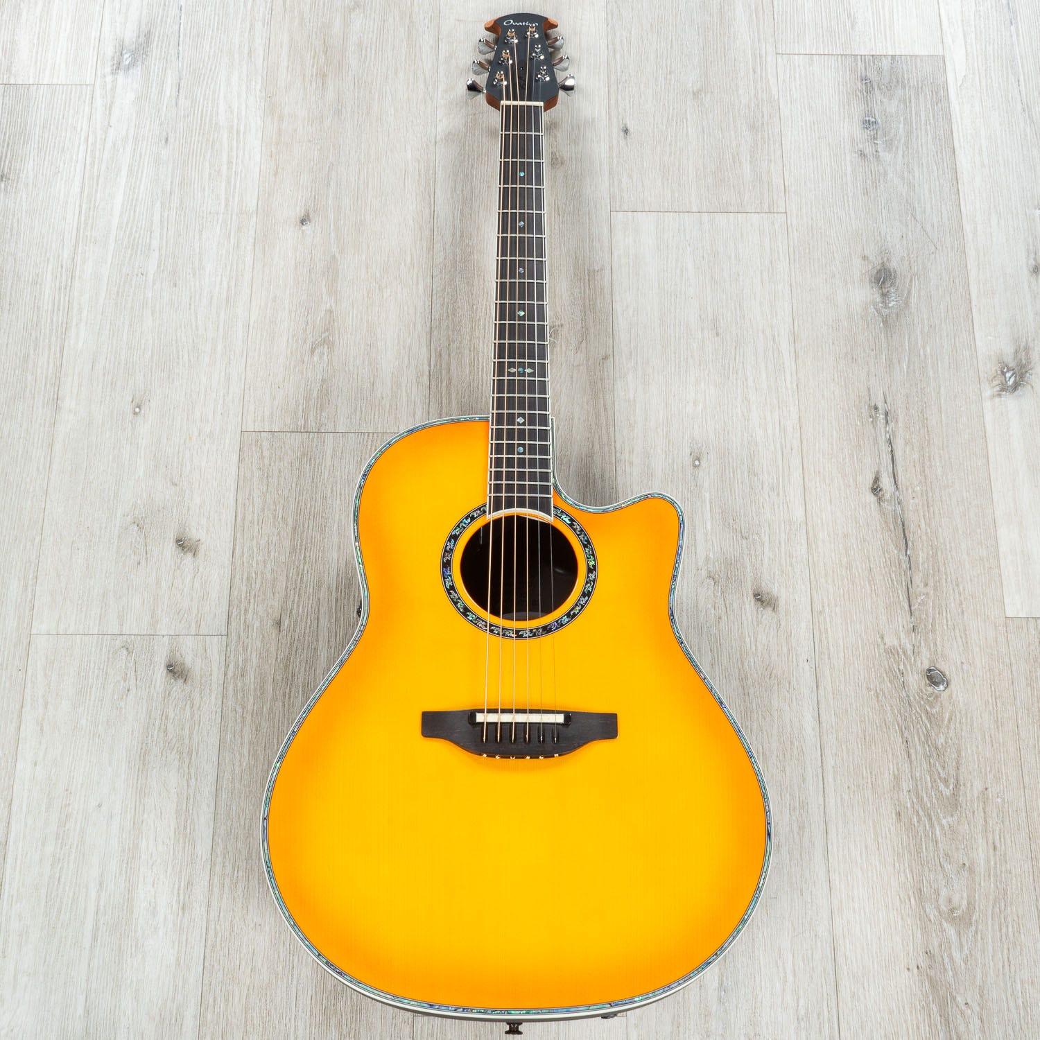 Ovation Pro Series 2762BL-HB-G Deep Contour Acoustic-Electric Guitar, Solid AAA Spruce, Honey Burst