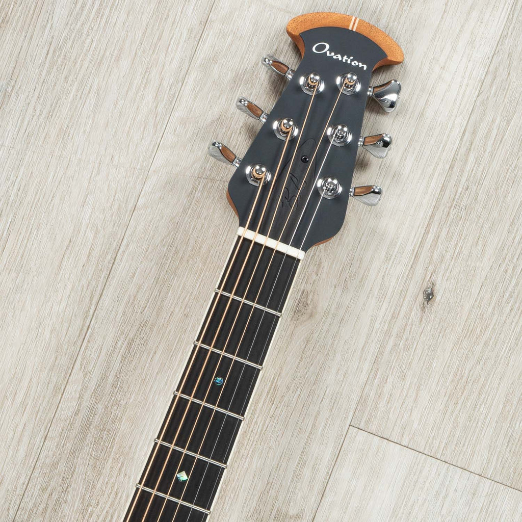 Ovation Pro Series 2762BL-5-G Deep Contour Acoustic-Electric Guitar, Solid AAA Spruce, Black