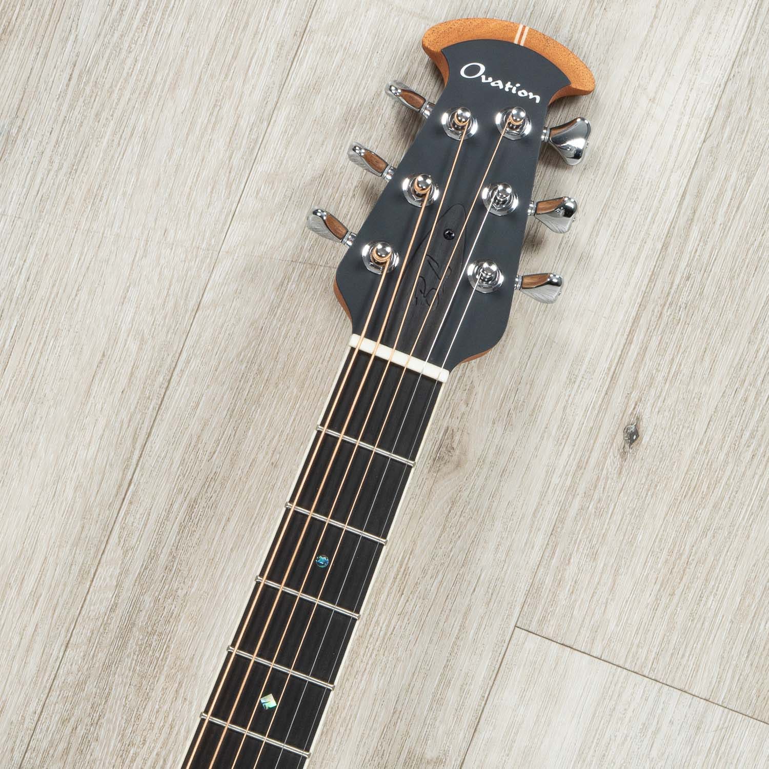 Ovation Pro Series 2762BL-5-G Deep Contour Acoustic-Electric Guitar, Solid AAA Spruce, Black