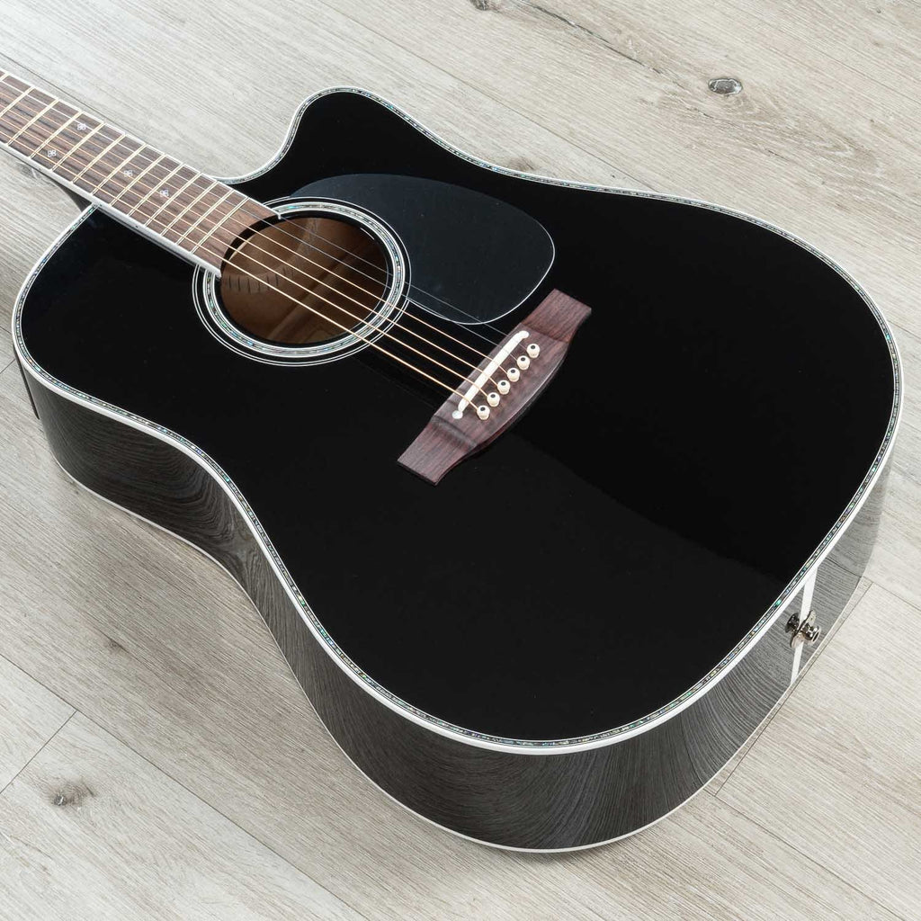 Takamine EF341DX Dreadnought Acoustic-Electric Guitar, Rosewood Fretboard, Black