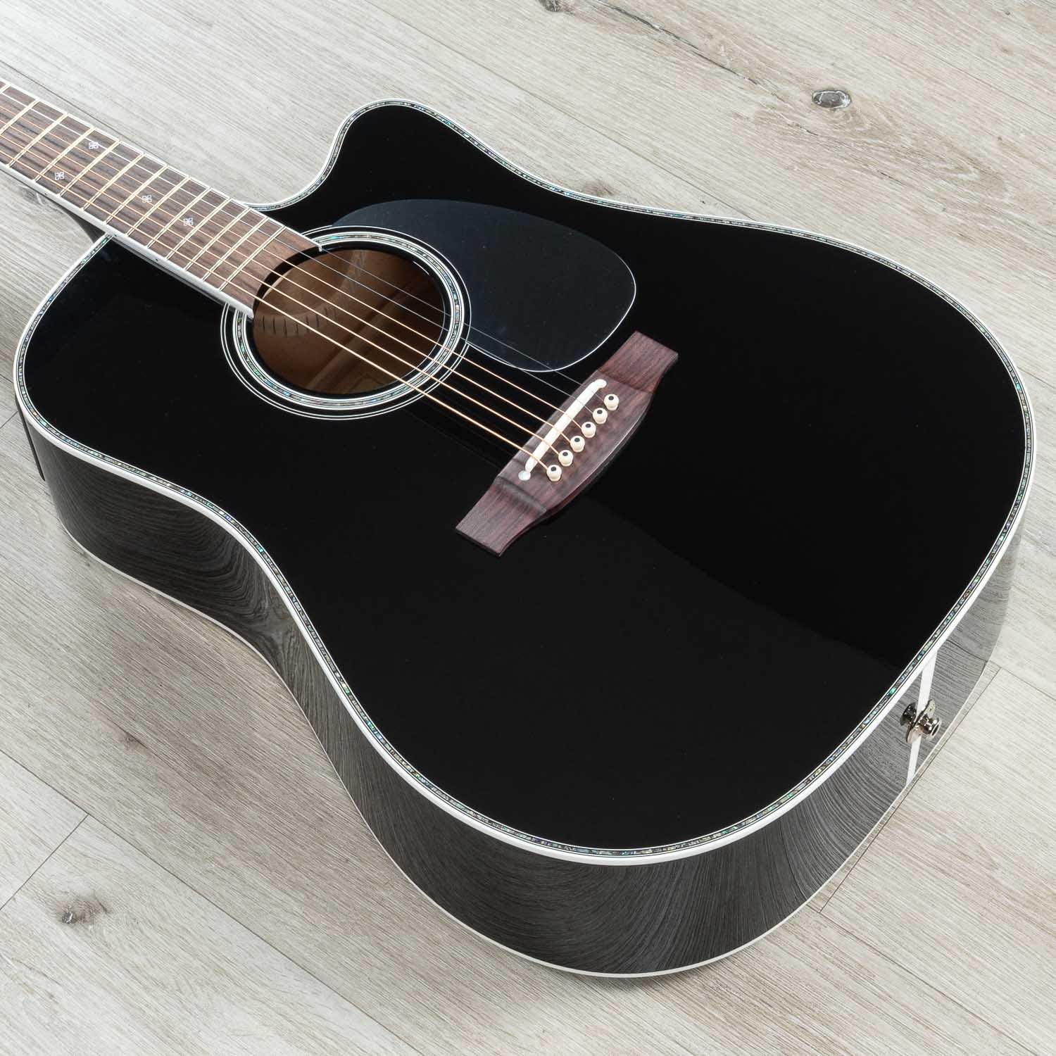 Takamine EF341DX Dreadnought Acoustic-Electric Guitar, Rosewood Fretboard, Black