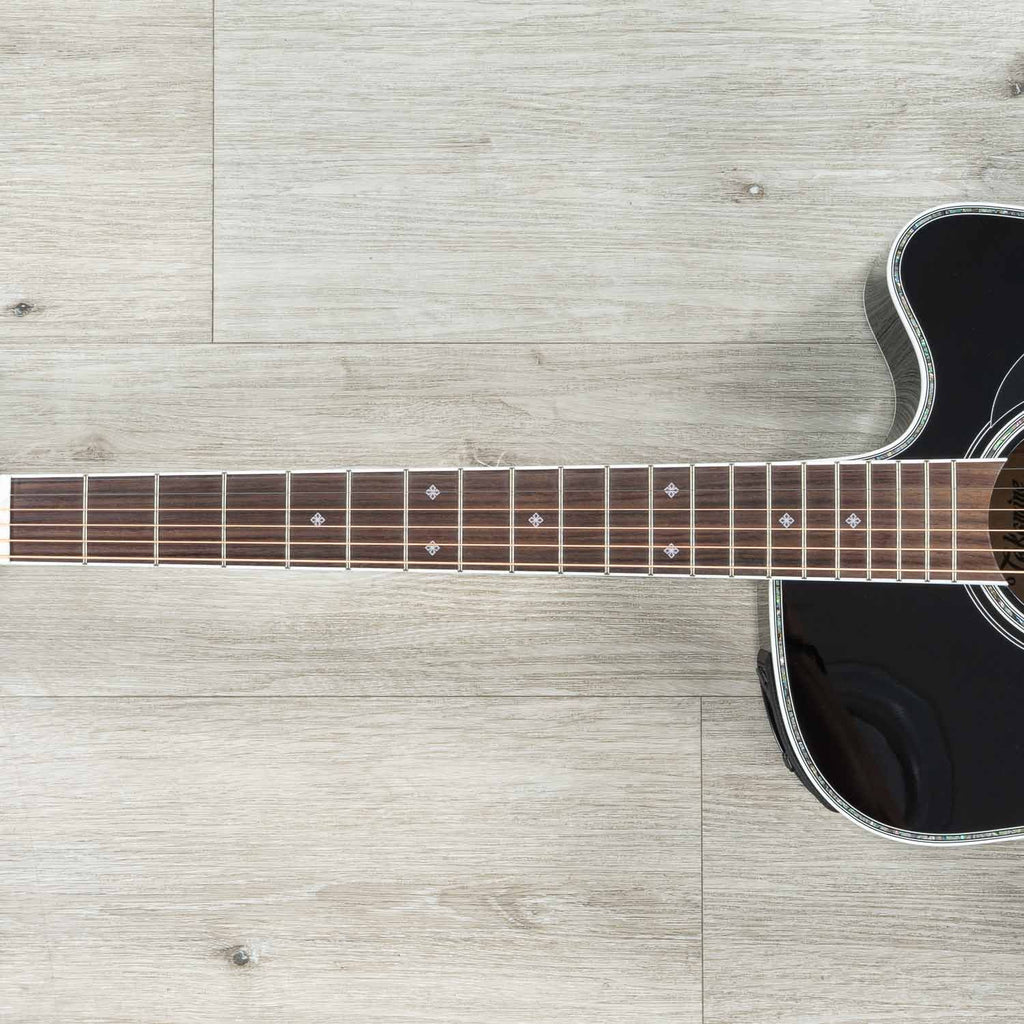Takamine EF341DX Dreadnought Acoustic-Electric Guitar, Rosewood Fretboard, Black