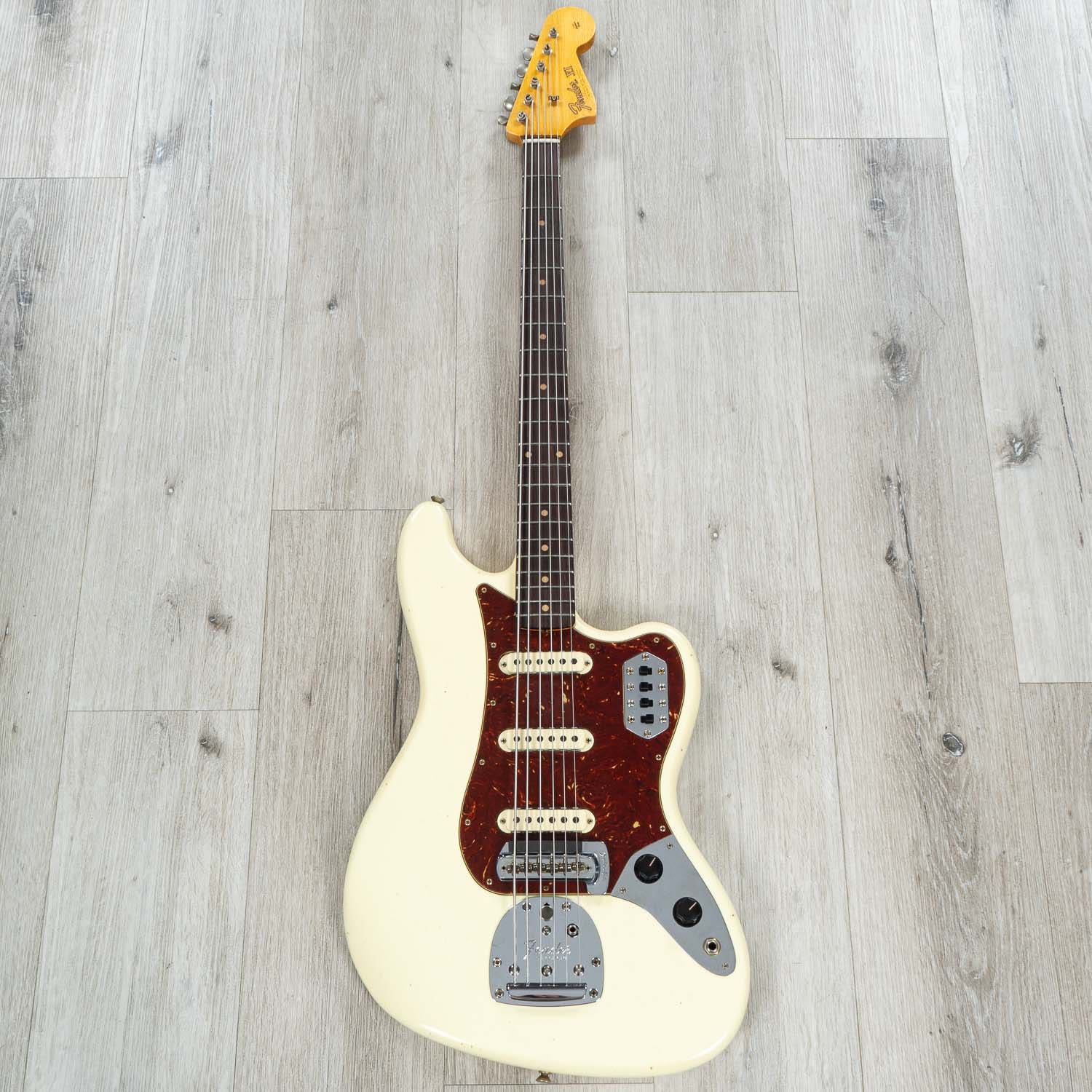 Fender Custom Shop Bass VI Journeyman Relic Guitar, Rosewood Fretboard, Vintage White