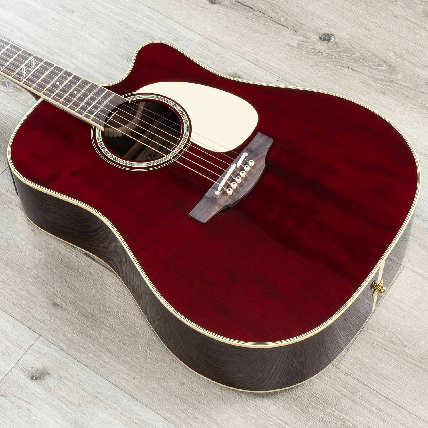 Takamine John Jorgenson Signature JJ325SRC Dreadnought Acoustic-Electric Guitar, Gloss Red