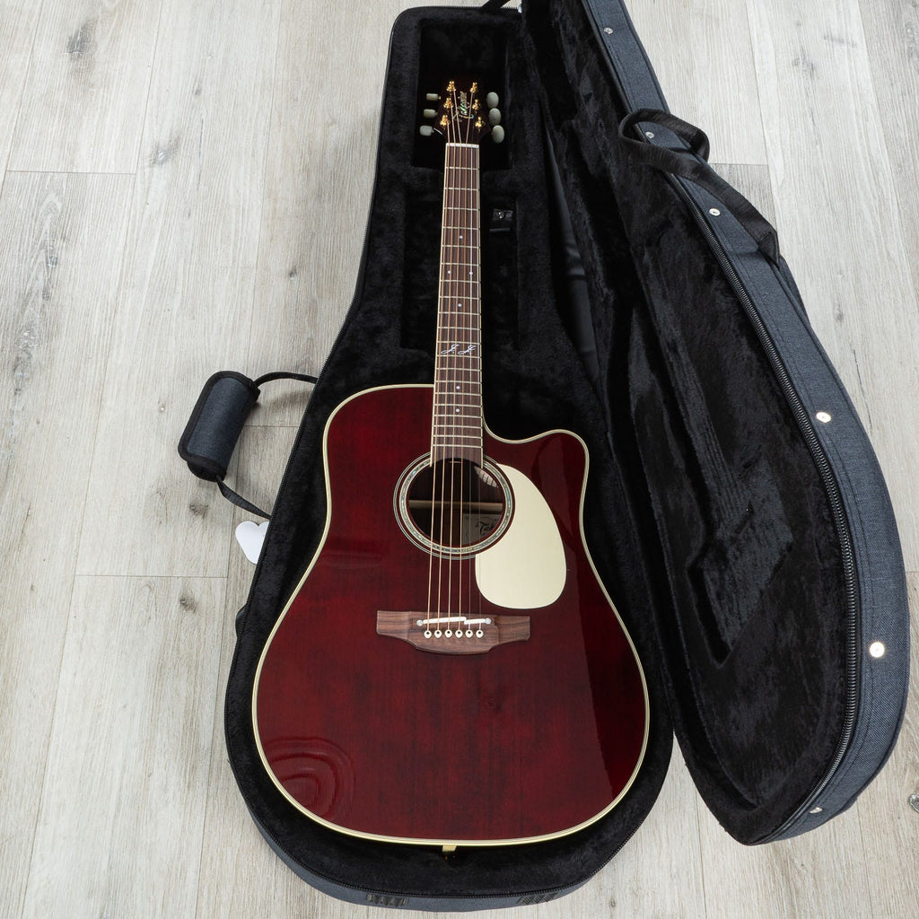 Takamine JJ325SRC John Jorgenson Signature Dreadnought Acoustic-Electric Guitar, Red Gloss
