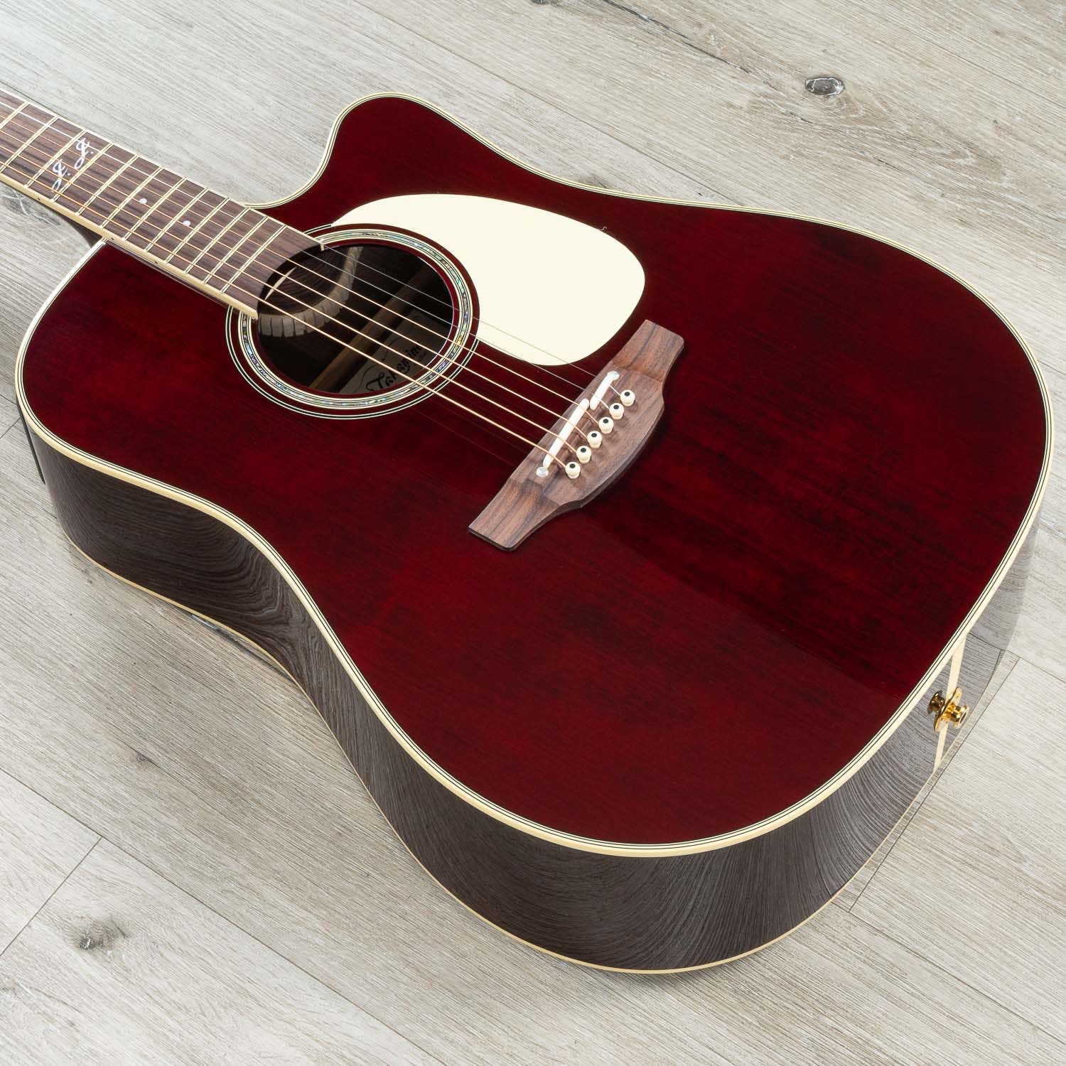 Takamine JJ325SRC John Jorgenson Signature Dreadnought Acoustic-Electric Guitar, Red Gloss