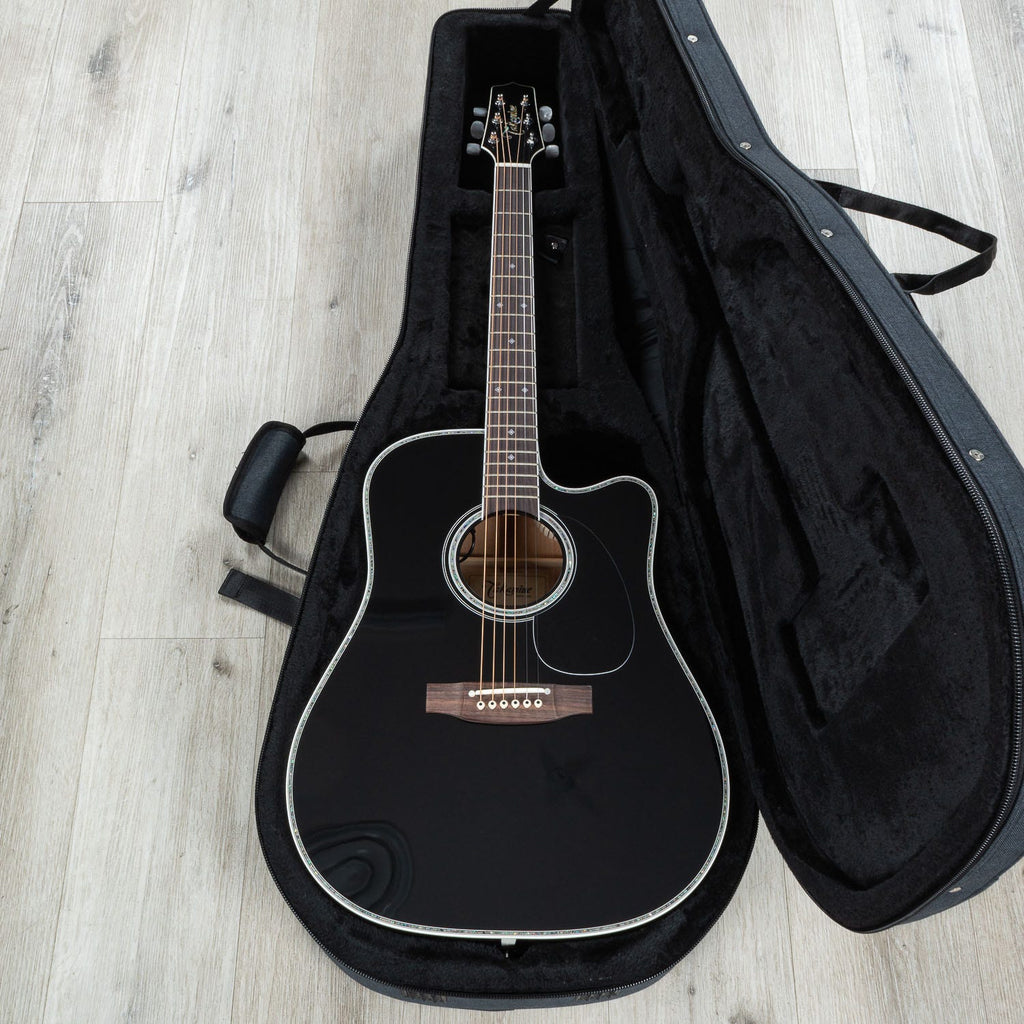 Takamine Deluxe Series EF341DX Dreadnought Acoustic-Electric Guitar, Rosewood Fretboard, Black