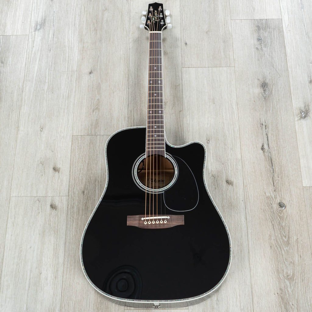 Takamine Deluxe Series EF341DX Dreadnought Acoustic-Electric Guitar, Rosewood Fretboard, Black
