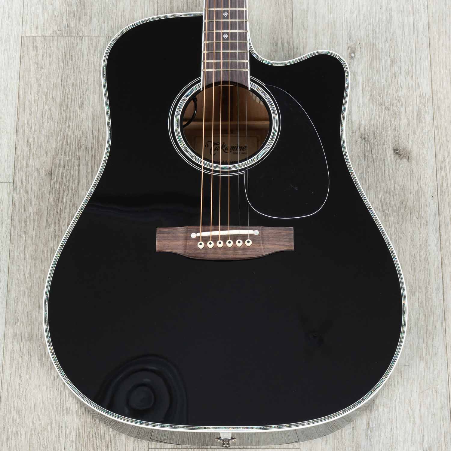 Takamine Deluxe Series EF341DX Dreadnought Acoustic-Electric Guitar, Rosewood Fretboard, Black