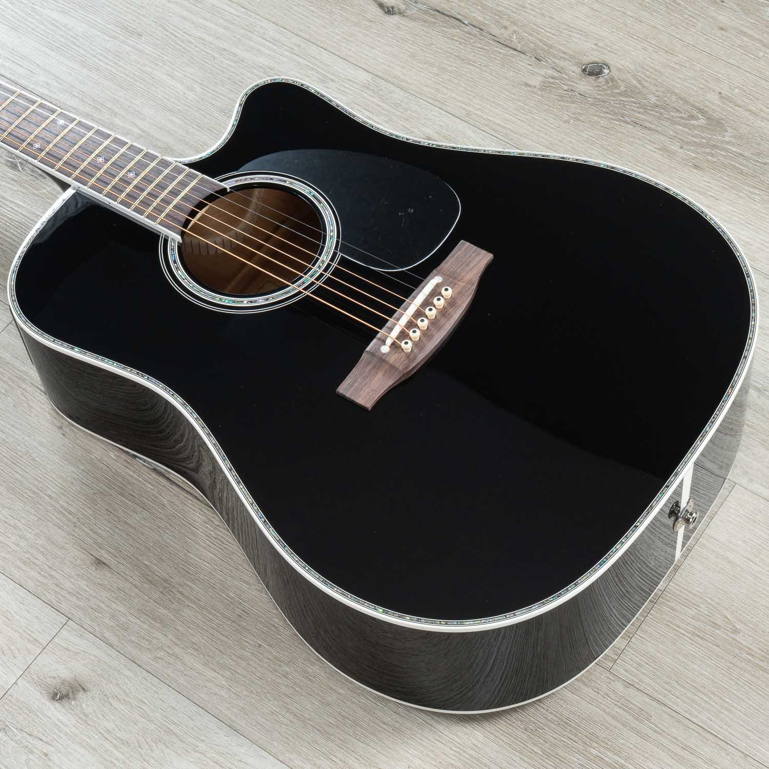 Takamine Deluxe Series EF341DX Dreadnought Acoustic-Electric Guitar, Rosewood Fretboard, Black
