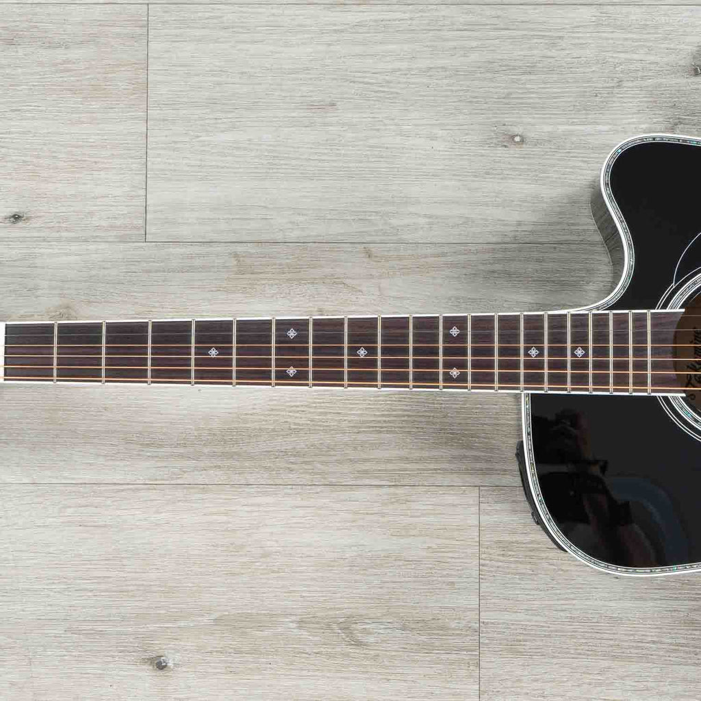 Takamine Deluxe Series EF341DX Dreadnought Acoustic-Electric Guitar, Rosewood Fretboard, Black