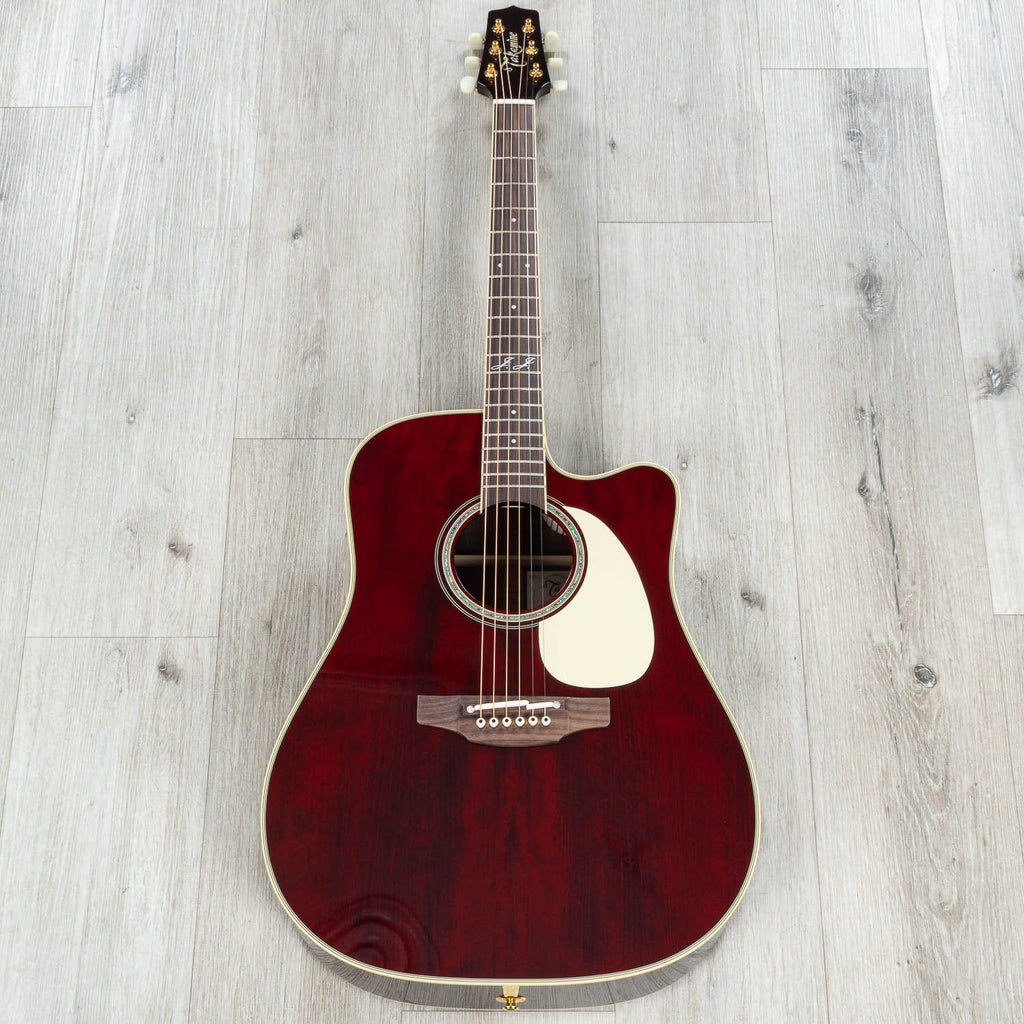 Takamine JJ325SRC John Jorgenson Dreadnought Signature Acoustic-Electric Guitar, Gloss Red