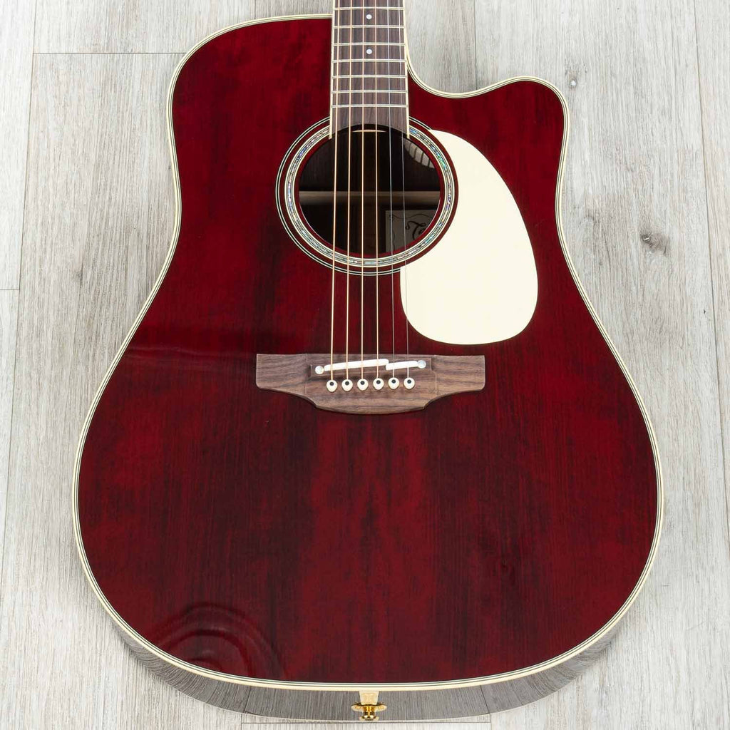 Takamine JJ325SRC John Jorgenson Dreadnought Signature Acoustic-Electric Guitar, Gloss Red