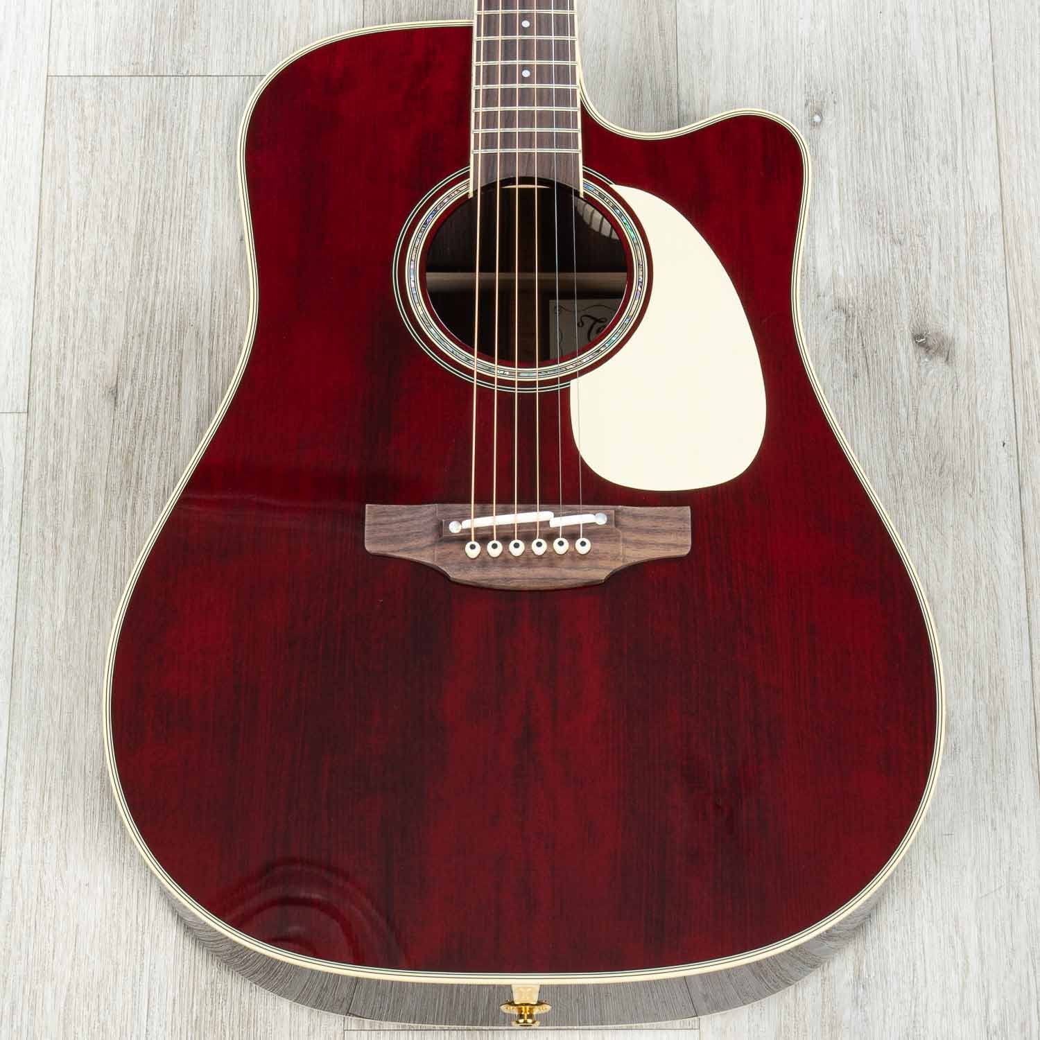 Takamine JJ325SRC John Jorgenson Dreadnought Signature Acoustic-Electric Guitar, Gloss Red
