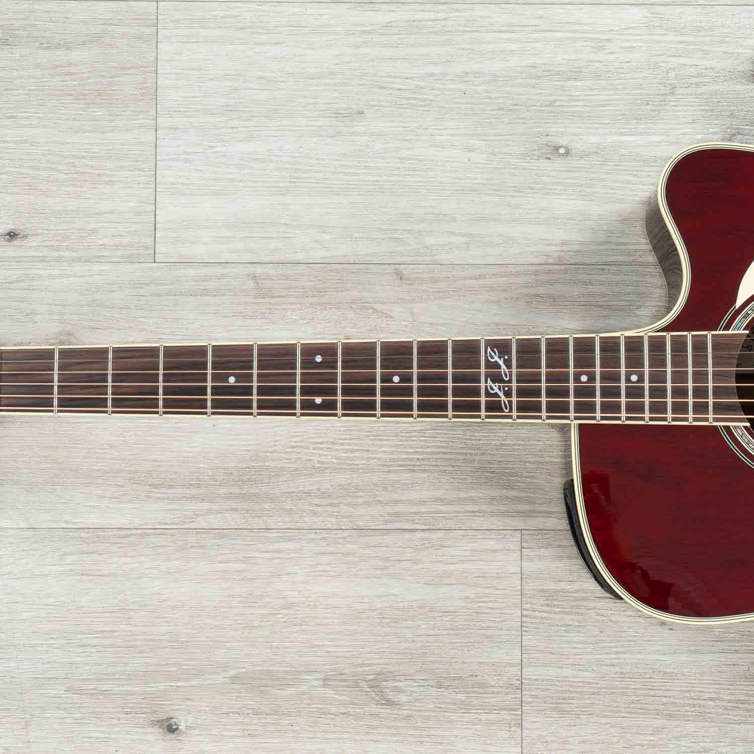 Takamine JJ325SRC John Jorgenson Dreadnought Signature Acoustic-Electric Guitar, Gloss Red