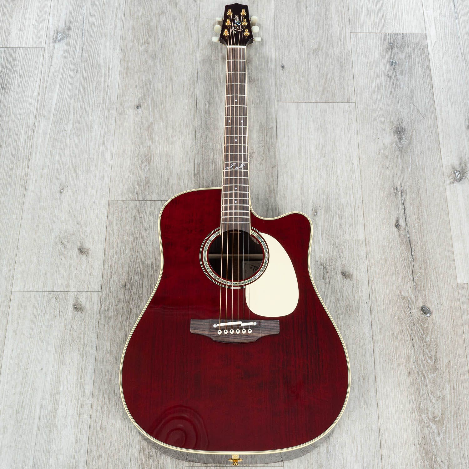 Takamine JJ325SRC Signature John Jorgenson Dreadnought Acoustic-Electric Guitar, Gloss Red