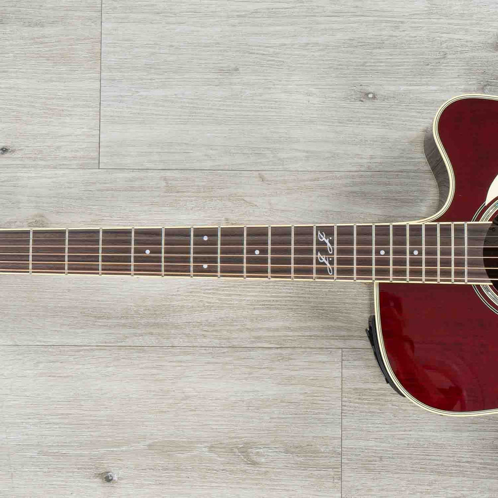 Takamine JJ325SRC Signature John Jorgenson Dreadnought Acoustic-Electric Guitar, Gloss Red