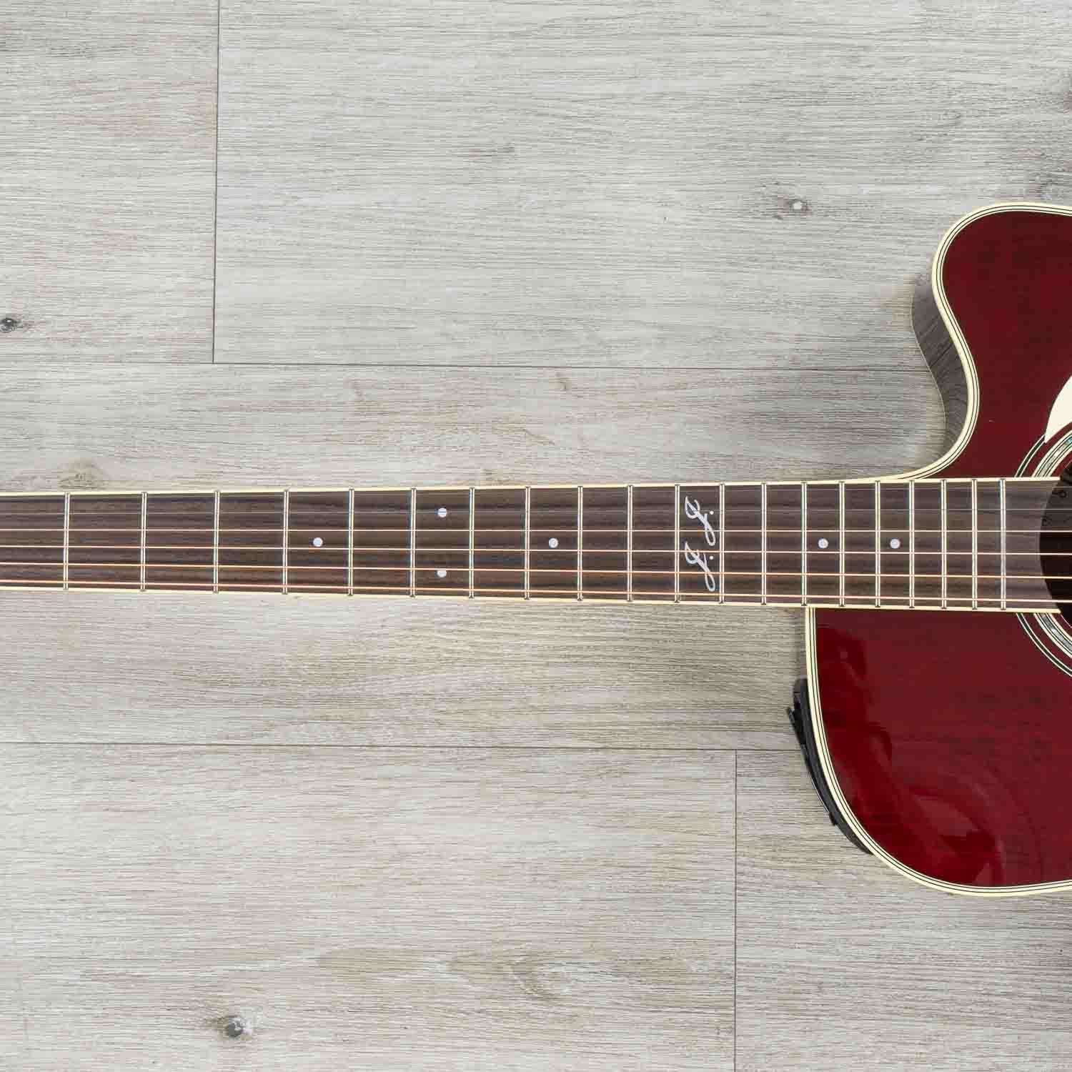 Takamine JJ325SRC Signature John Jorgenson Dreadnought Acoustic-Electric Guitar, Gloss Red