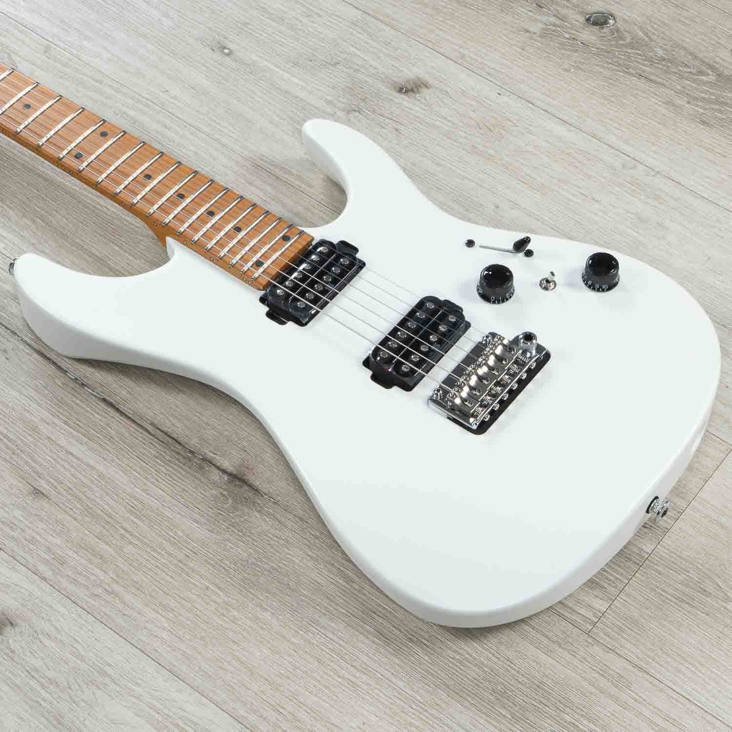 Ibanez AZ2402 Prestige Electric Guitar, S-Tech Wood Roasted Maple Fretboard, Pearl White Flat