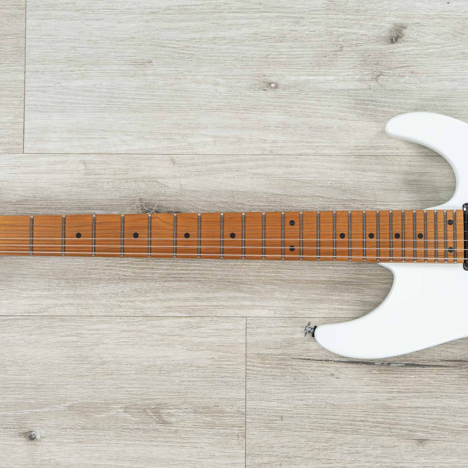 Ibanez AZ2402 Prestige Electric Guitar, S-Tech Wood Roasted Maple Fretboard, Pearl White Flat