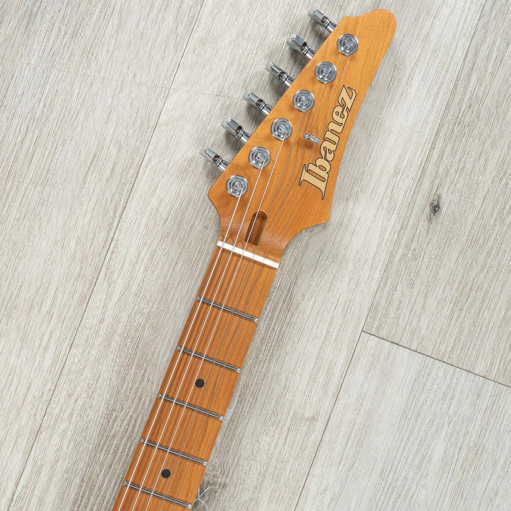 Ibanez AZ2402 Prestige Electric Guitar, S-Tech Wood Roasted Maple Fretboard, Pearl White Flat