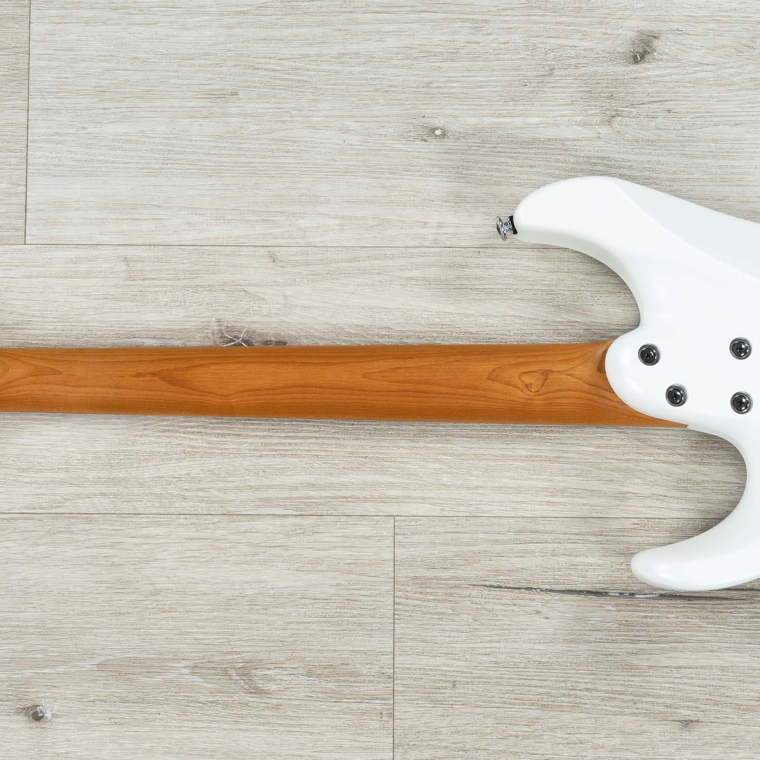 Ibanez AZ2402 Prestige Electric Guitar, S-Tech Wood Roasted Maple Fretboard, Pearl White Flat
