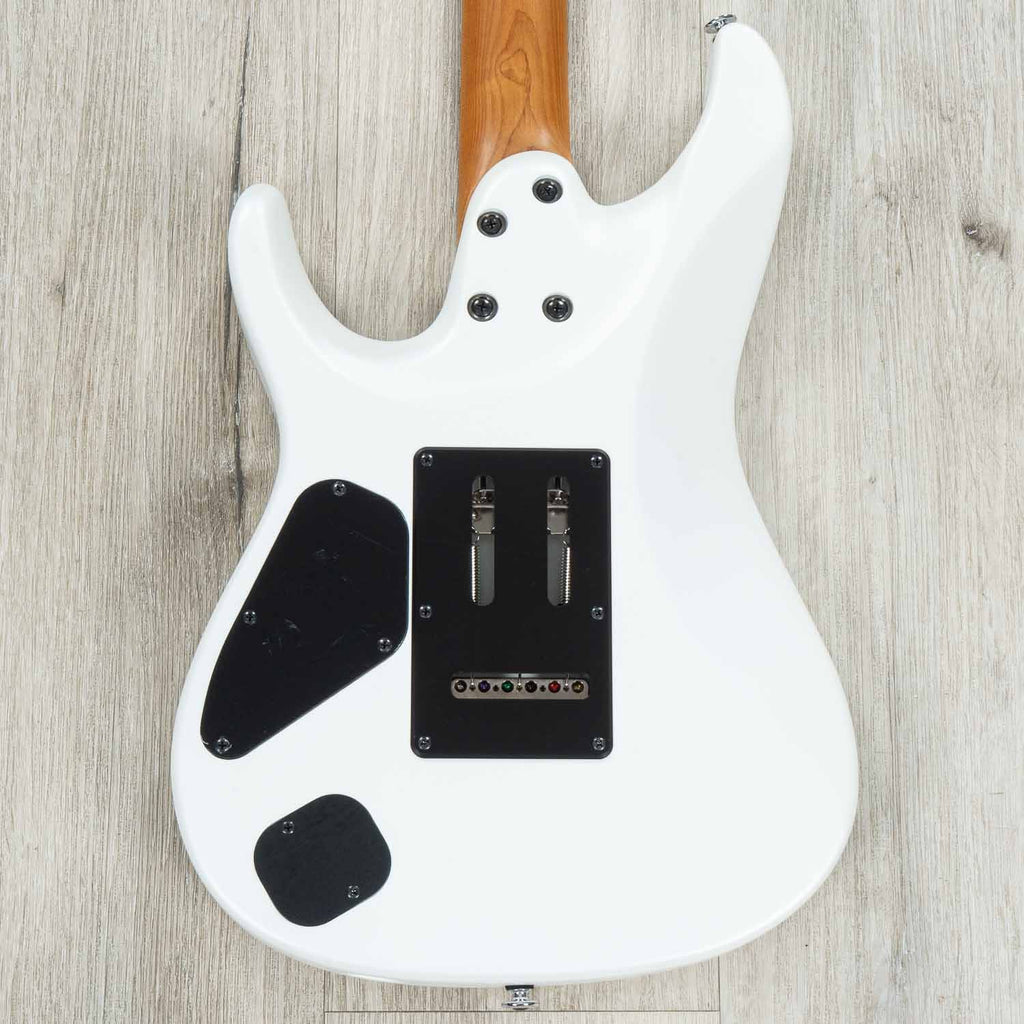 Ibanez AZ2402 Prestige Electric Guitar, S-Tech Wood Roasted Maple Fretboard, Pearl White Flat
