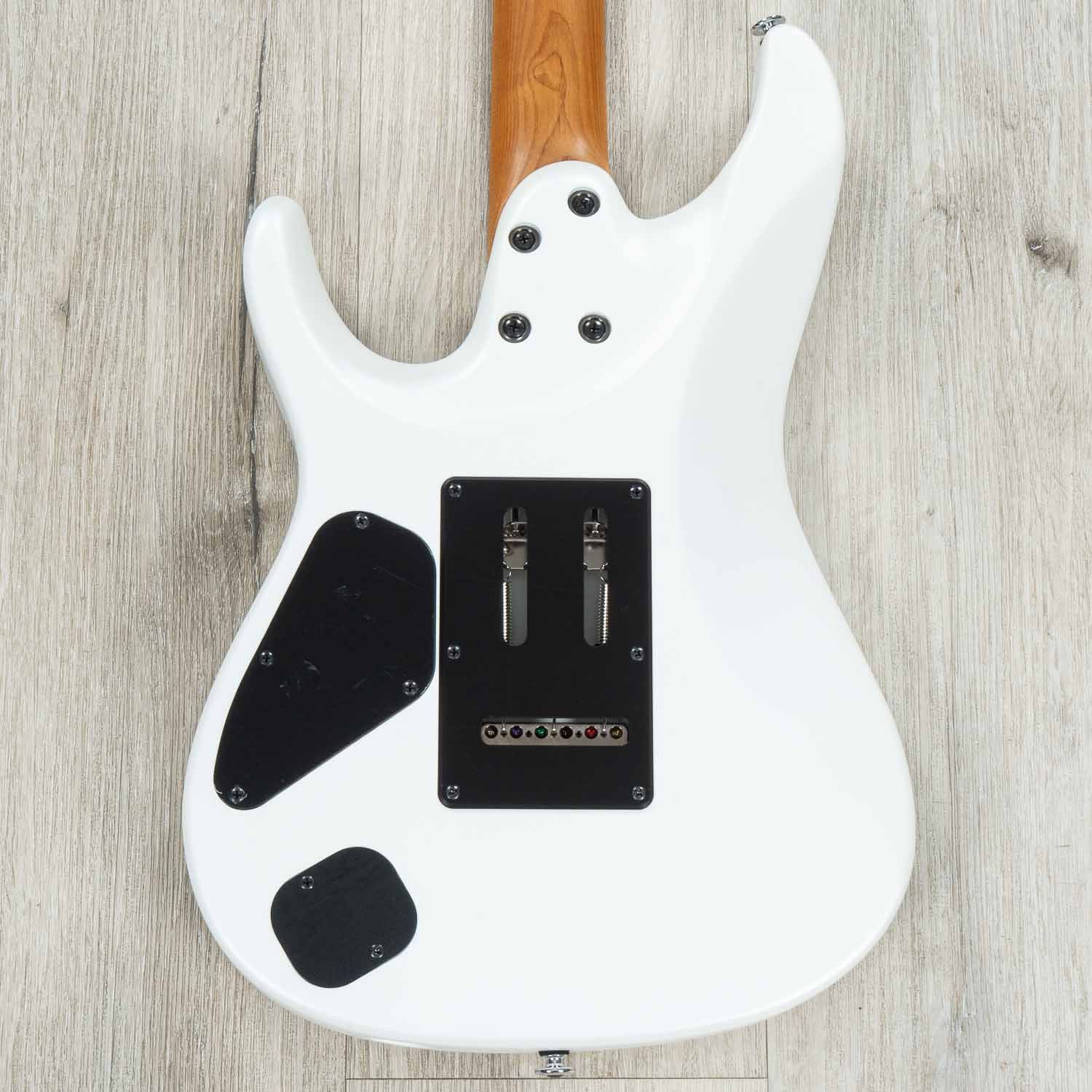 Ibanez AZ2402 Prestige Electric Guitar, S-Tech Wood Roasted Maple Fretboard, Pearl White Flat