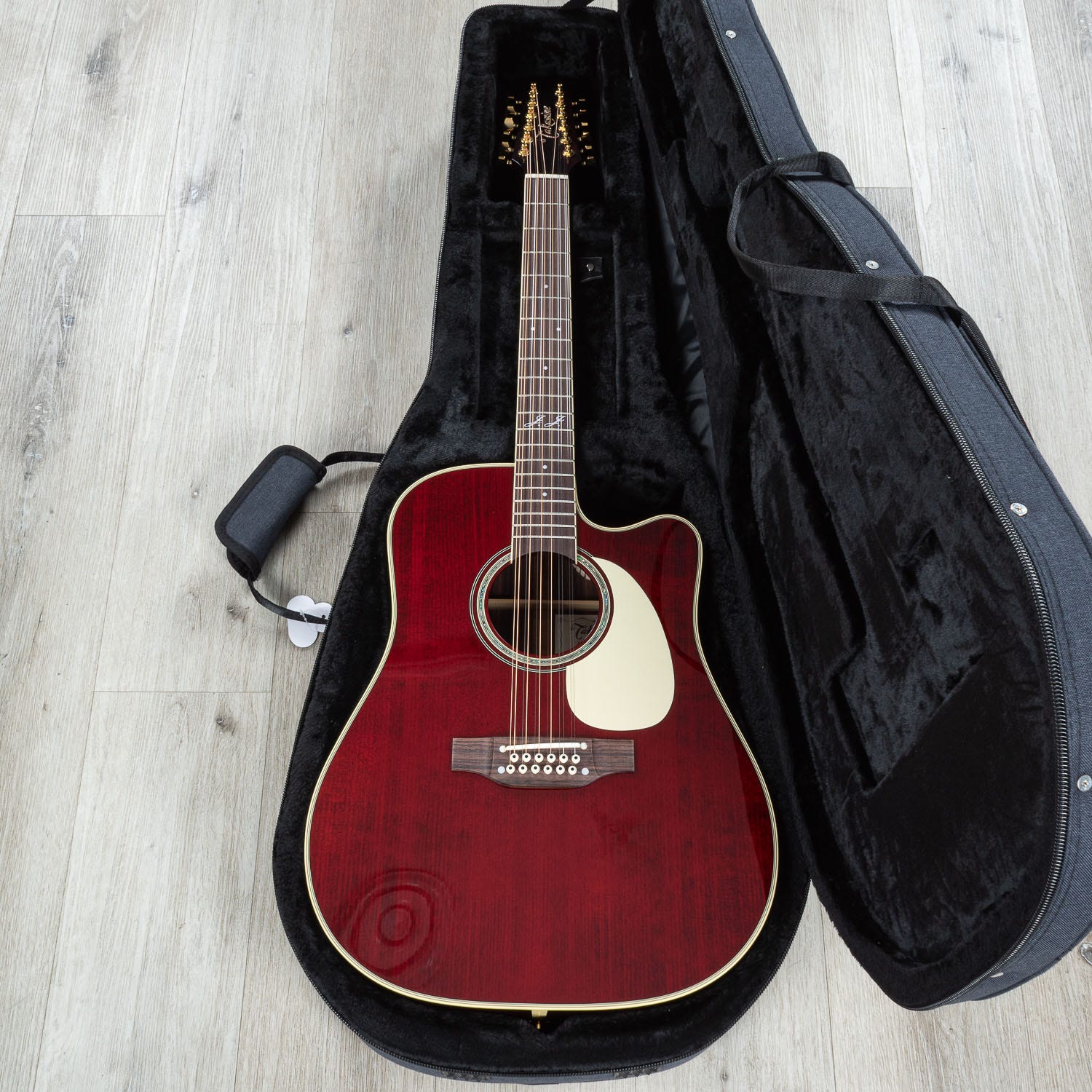 Takamine J325SRC-12 John Jorgenson Signature Dreadnought 12-String Acoustic-Electric Guitar, Gloss Red