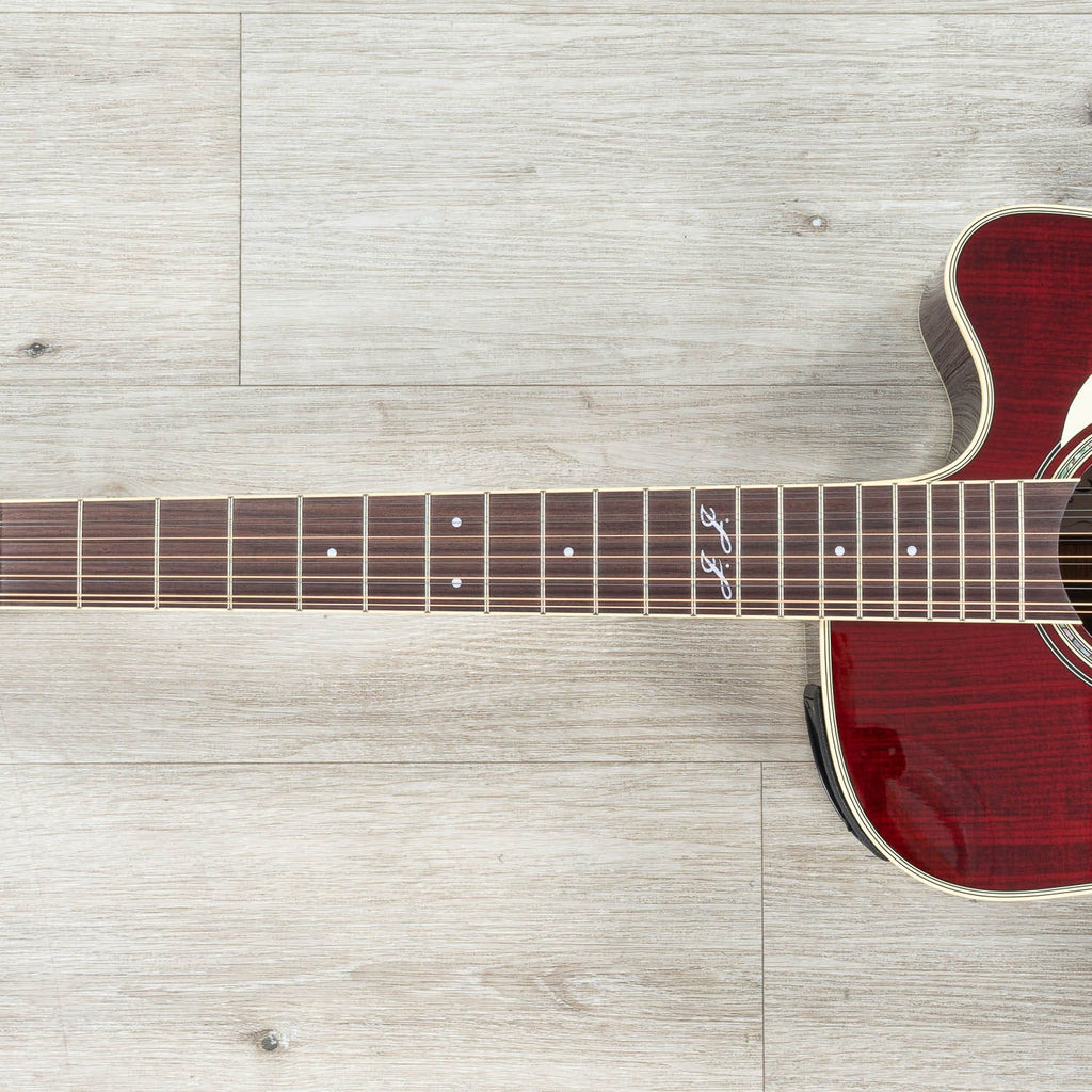 Takamine J325SRC-12 John Jorgenson Signature Dreadnought 12-String Acoustic-Electric Guitar, Gloss Red