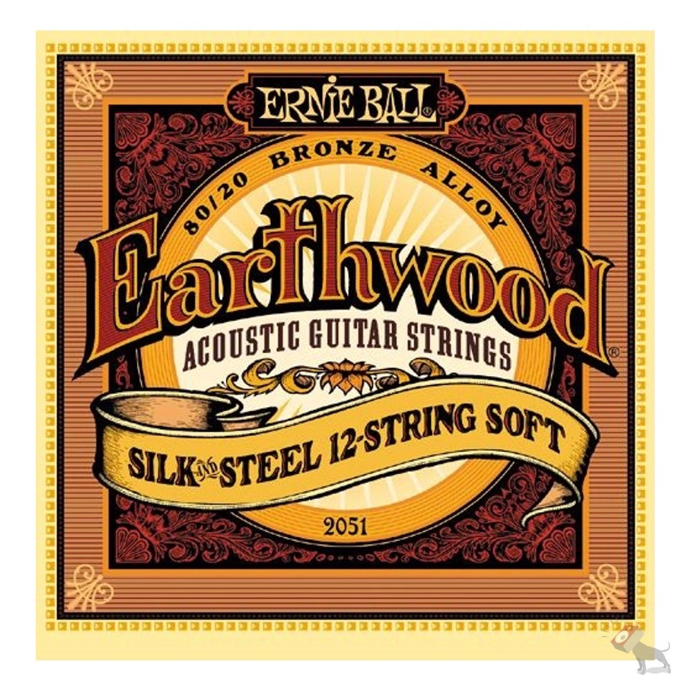 Ernie Ball 2051 Earthwood 80/20 Bronze Silk & Steel 12-String Soft Acoustic Guitar Strings (9-46)