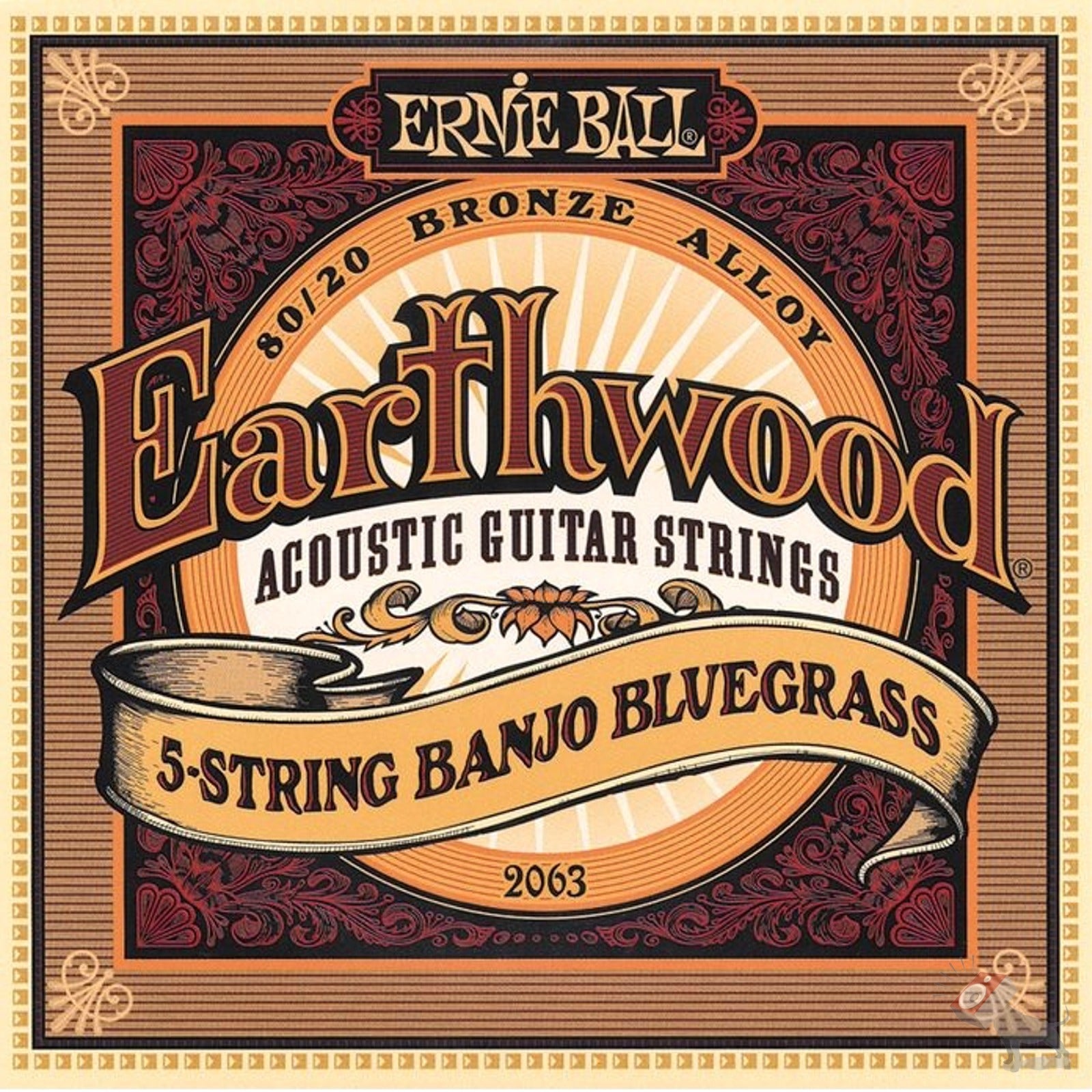 Ernie Ball 2063 Earthwood 80/20 Bronze 5-string Banjo Bluegrass Loop End Strings (9-20)