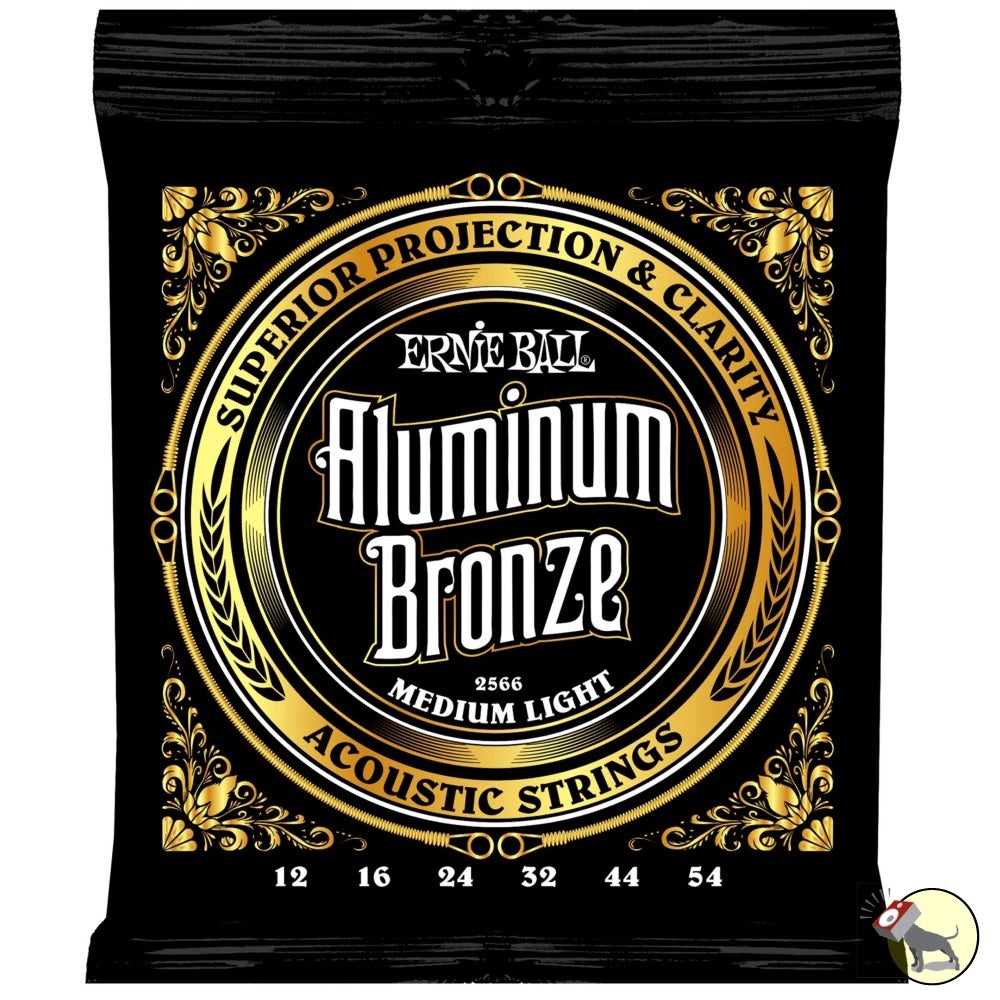Ernie Ball 2566 Aluminum Bronze Acoustic Guitar Strings Medium Light 12-54