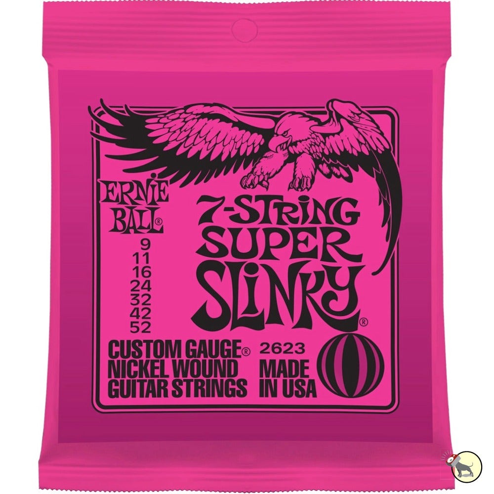 Ernie Ball 2623 7-String Super Slinky Nickel Wound Electric Guitar Strings (9-52)