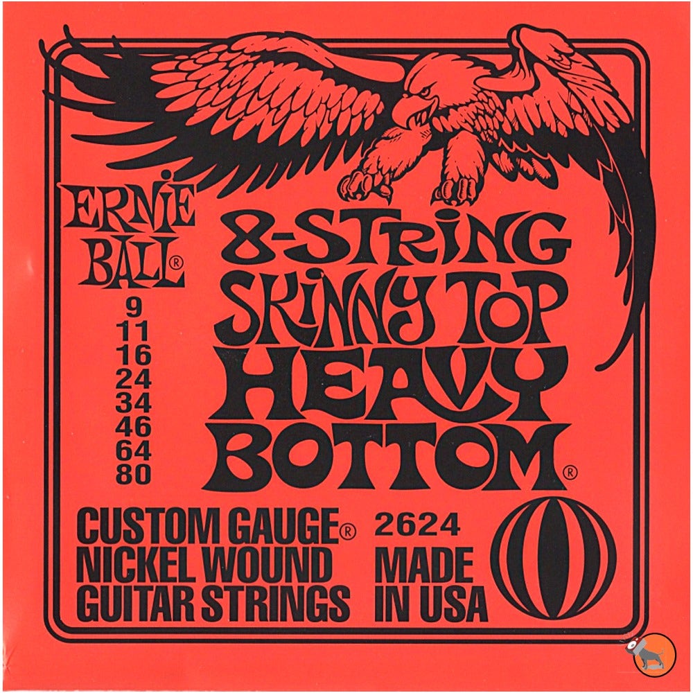 Ernie Ball 2624 8-String Skinny Top Heavy Bottom Electric Guitar Strings (9-80)