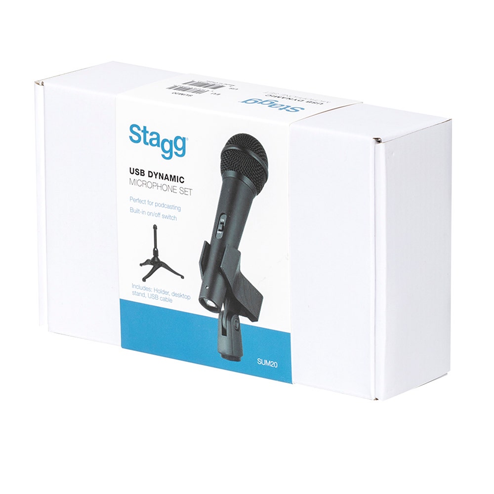 Stagg SUM20 Handheld Dynamic USB Microphone, Plug n' Play, Includes Desktop Stand