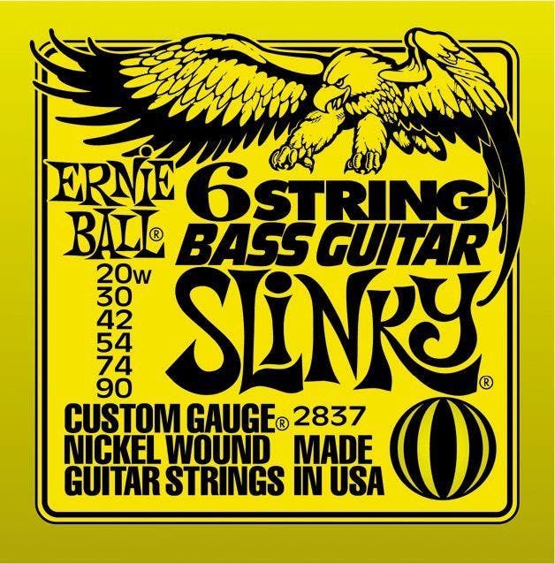 Ernie Ball 2837 6-string Slinky Bass Guitar Strings (20-90)