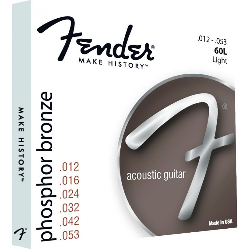 Fender 60L Phosphor Bronze Light Acoustic Guitar Strings (12-53)