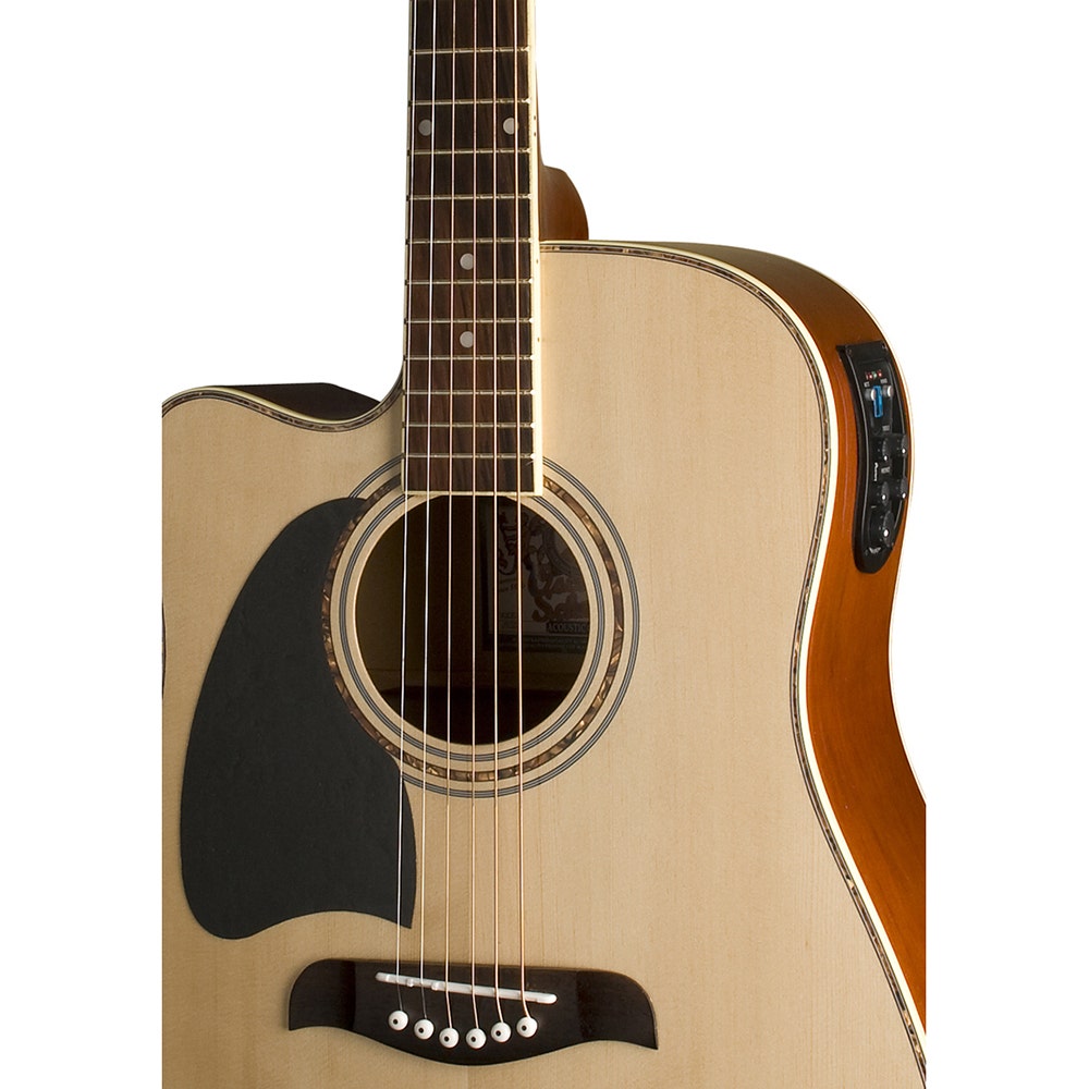 Oscar Schmidt OG2CE Left-Handed Dreadnought Cutaway Acoustic Electric Guitar - Natural