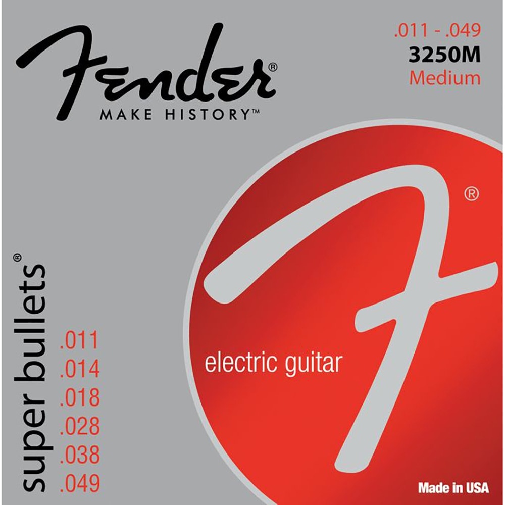 Fender 3250M Nickel-Plated Steel Bullet-End Electric Guitar Strings, Medium (11-49)
