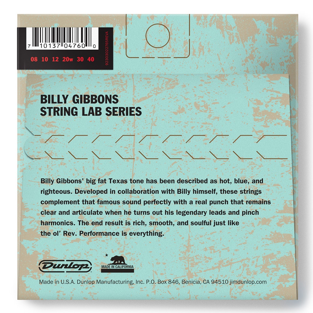Dunlop RWN0840 Billy Gibbons Icon Signature Nickel Electric Guitar Strings 8-40