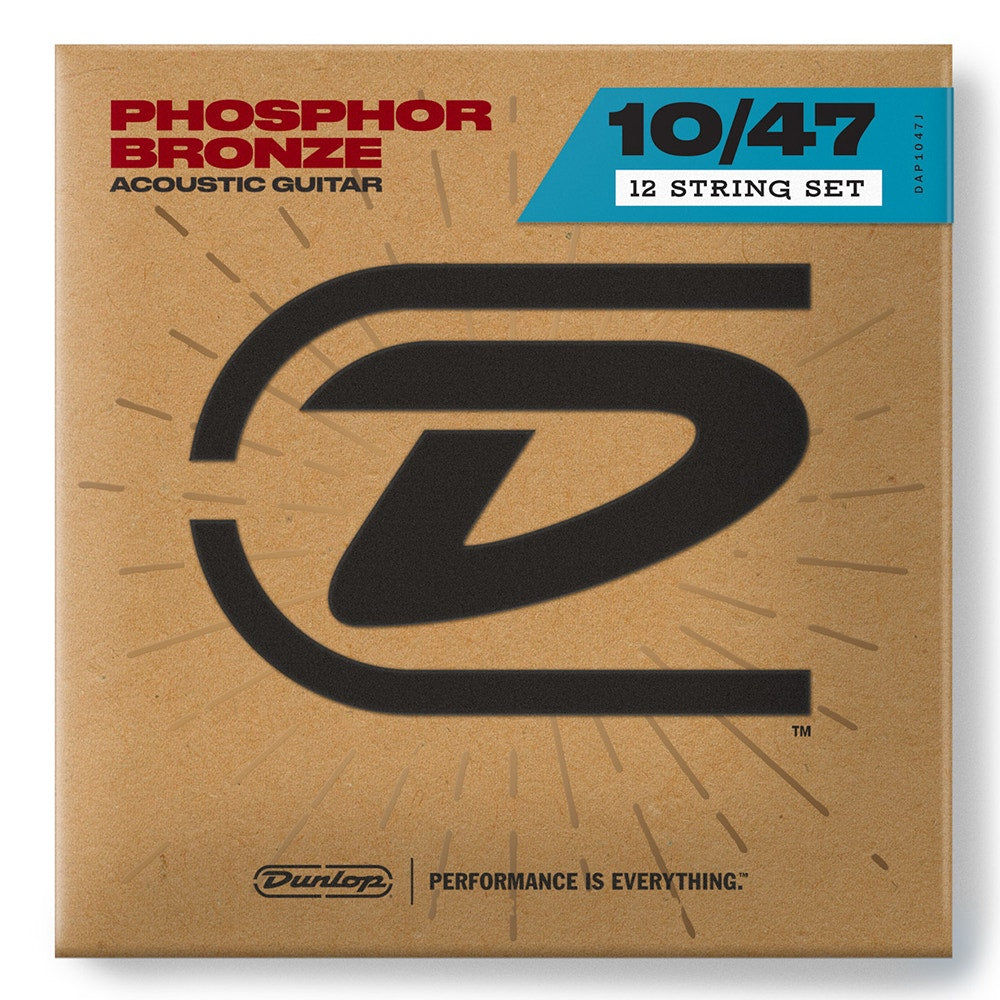 Dunlop DAP1047J Phosphor Bronze Acoustic Guitar Strings 12-String Light 10-47