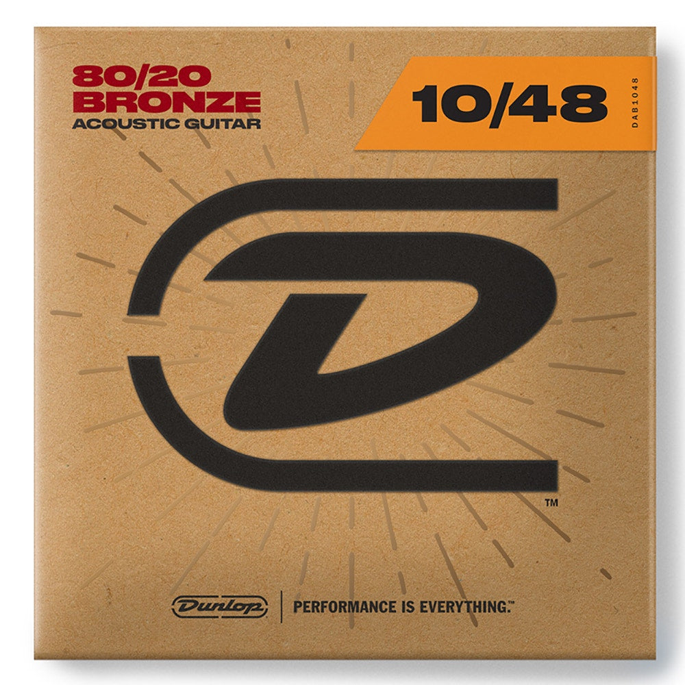 Dunlop DAB1048 80/20 Bronze Acoustic Guitar Strings 6-String Extra Light 10-48