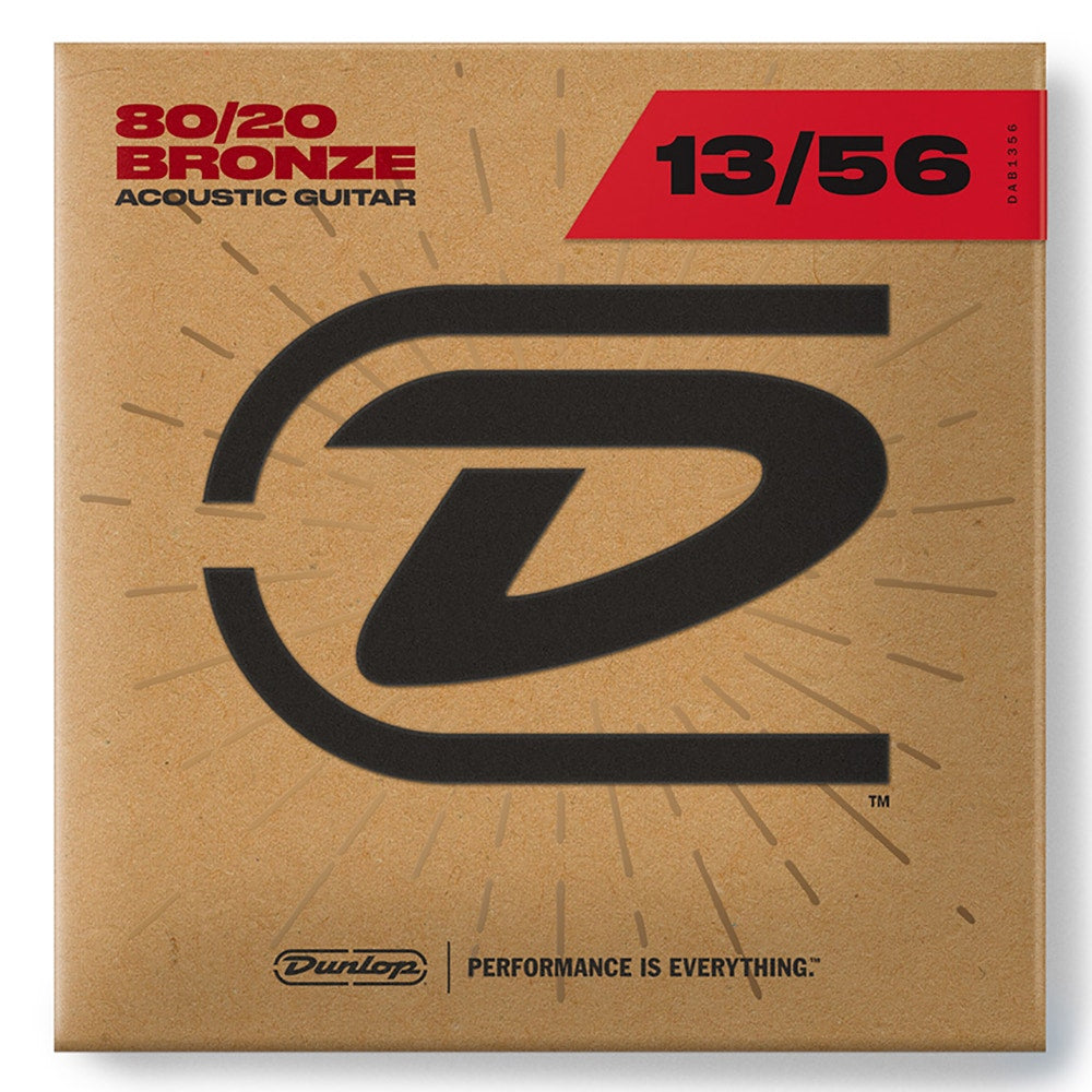 Dunlop DAB1356 80/20 Bronze Acoustic Guitar Strings 6-String Set Medium 13-56