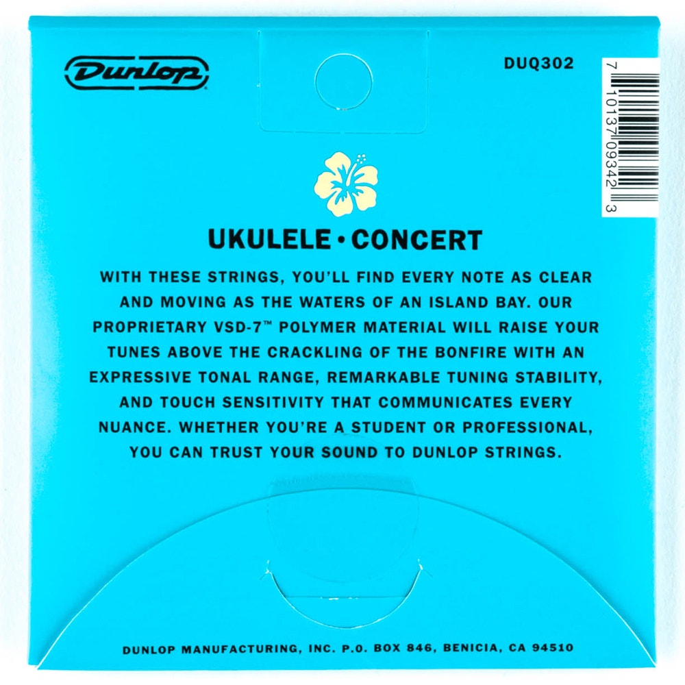 Dunlop DUQ302 VSD-7 Polymer Concert Ukulele Strings 4-String Set .026-.026