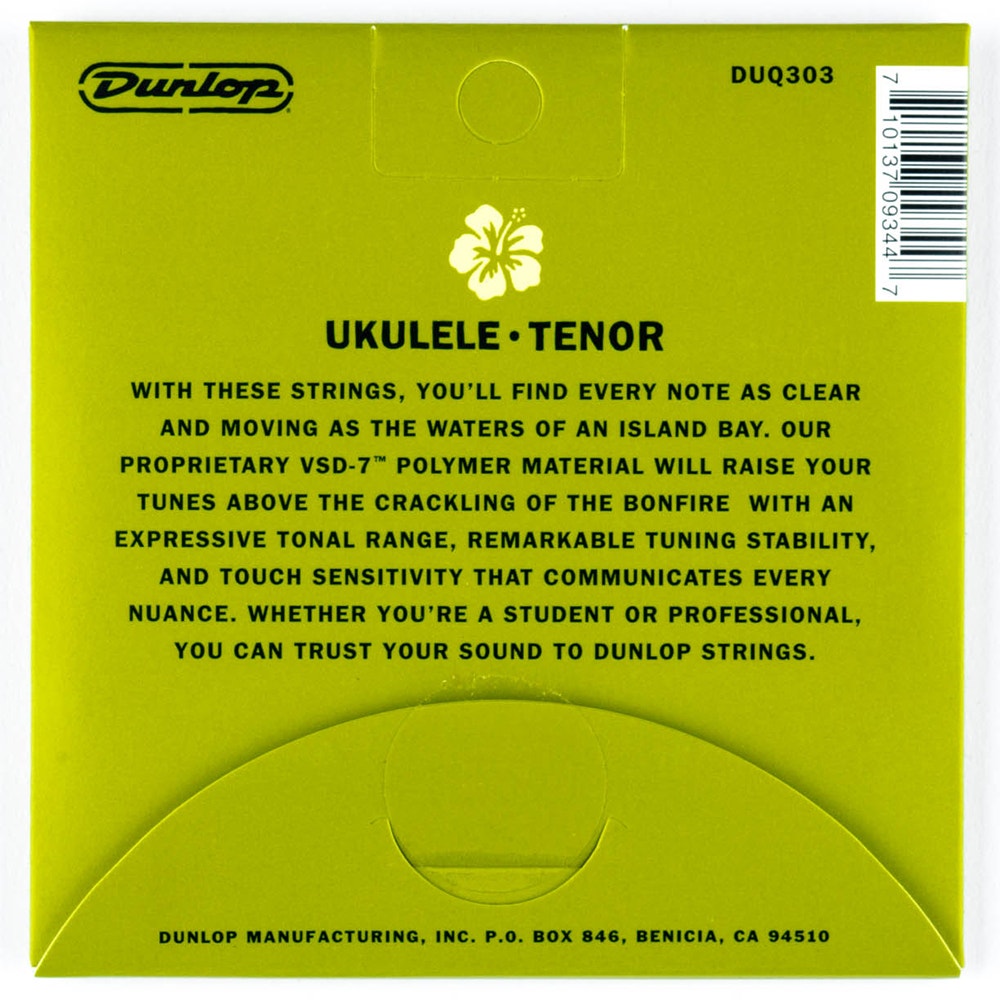 Dunlop DUQ303 VSD-7 Polymer Tenor Ukulele Strings 4-String Set .025-.026