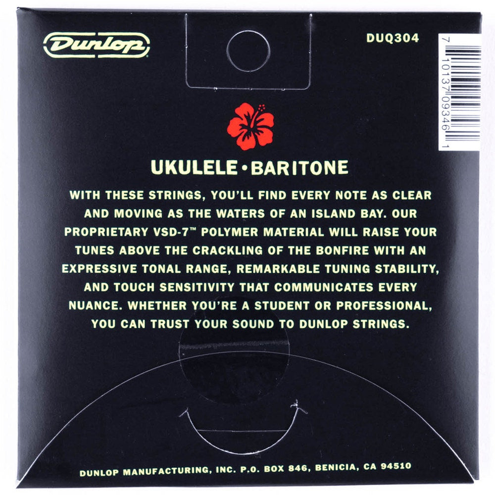Dunlop DUQ304 VSD-7 Polymer Baritone Ukulele Strings 4-String Set .026-.035w